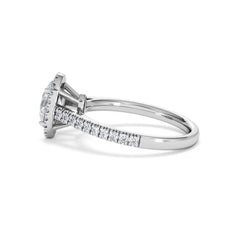 Georgina Lab Oval Diamond Halo Engagement Ring Platinum 1.55ct F/VS1