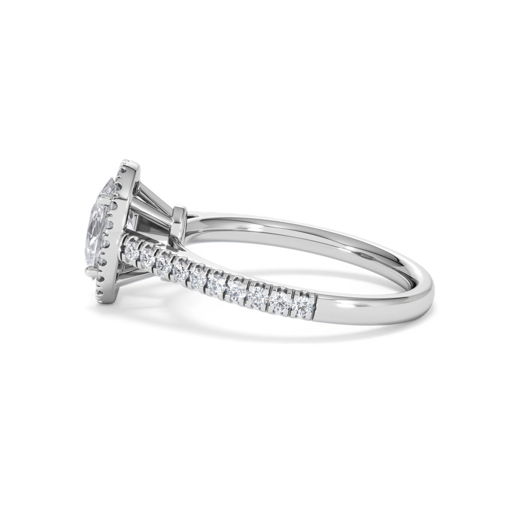 Georgina Lab Oval Diamond Halo Engagement Ring Platinum 1.55ct F/VS1