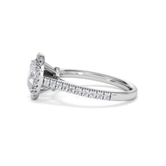 Georgina Lab Oval Diamond Halo Engagement Ring Platinum 1.55ct F/VS1