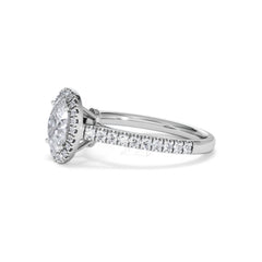 Georgina Lab Oval Diamond Halo Engagement Ring Platinum 1.55ct F/VS1