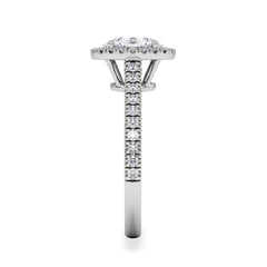 Georgina Lab Oval Diamond Halo Engagement Ring Platinum 1.55ct F/VS1
