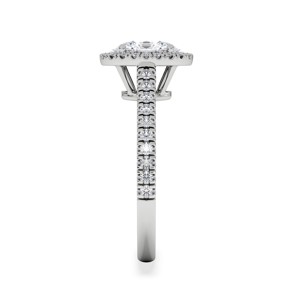 Georgina Lab Oval Diamond Halo Engagement Ring Platinum 1.55ct F/VS1