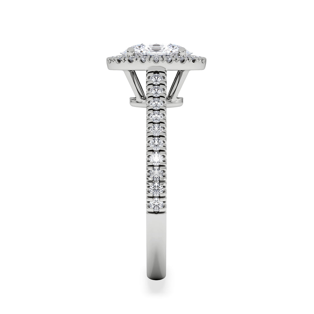Georgina GIA Oval Diamond Halo Engagement Ring 18KW Gold 1.55ct G/VS1