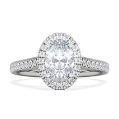 Georgina GIA Oval Diamond Halo Engagement Ring 18KW Gold 1.55ct G/VS1