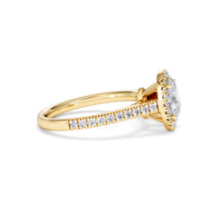 Georgina Lab Oval Diamond Halo Engagement Ring 18K Gold 1.55ct F/VS1