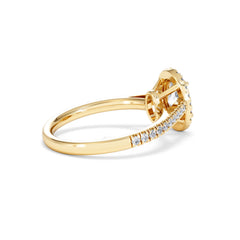 Georgina Lab Oval Diamond Halo Engagement Ring 18K Gold 1.55ct F/VS1