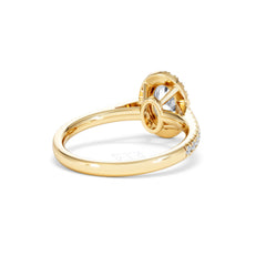 Georgina Lab Oval Diamond Halo Engagement Ring 18K Gold 1.55ct F/VS1