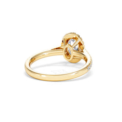 Georgina Lab Oval Diamond Halo Engagement Ring 18K Gold 1.55ct F/VS1