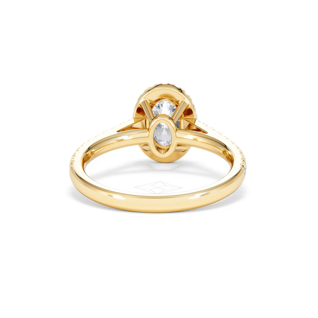 Georgina Lab Oval Diamond Halo Engagement Ring 18K Gold 1.55ct F/VS1