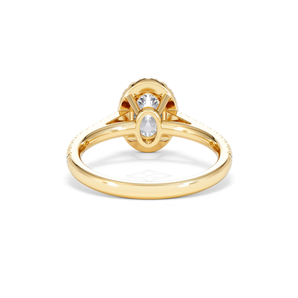 Georgina Lab Oval Diamond Halo Engagement Ring 18K Gold 1.55ct F/VS1