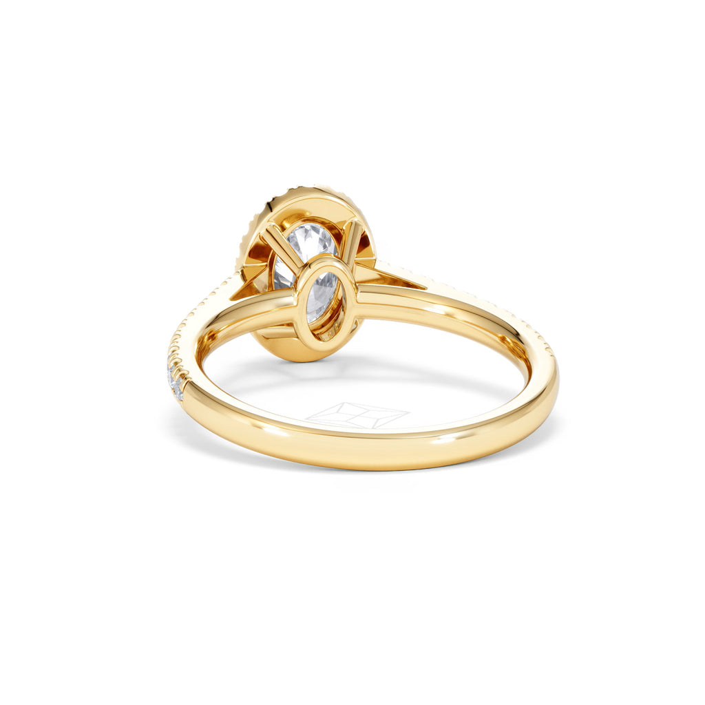 Georgina Lab Oval Diamond Halo Engagement Ring 18K Gold 1.55ct F/VS1