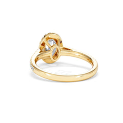 Georgina Lab Oval Diamond Halo Engagement Ring 18K Gold 1.55ct F/VS1