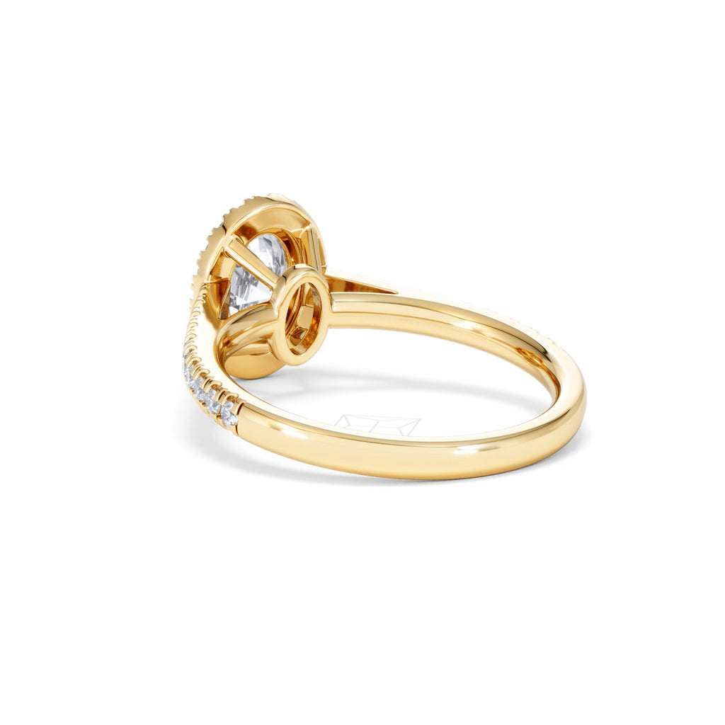 Georgina Lab Oval Diamond Halo Engagement Ring 18K Gold 1.55ct F/VS1
