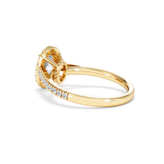 Georgina Lab Oval Diamond Halo Engagement Ring 18K Gold 1.55ct F/VS1