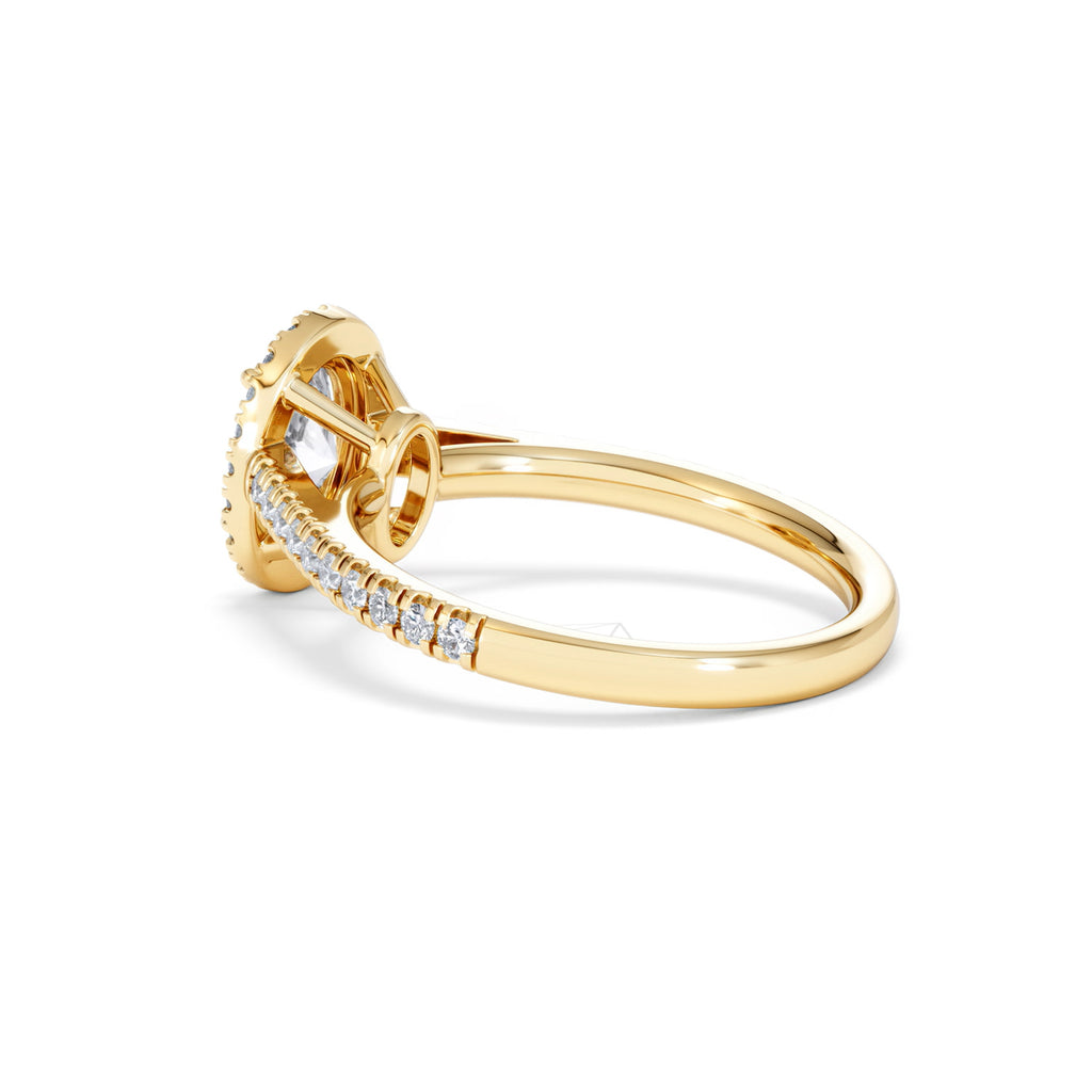 Georgina Lab Oval Diamond Halo Engagement Ring 18K Gold 1.55ct F/VS1