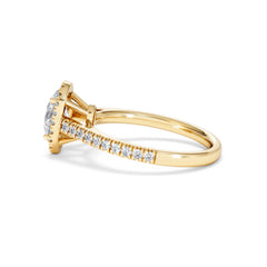 Georgina Lab Oval Diamond Halo Engagement Ring 18K Gold 1.55ct F/VS1