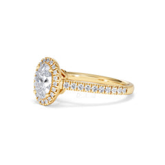 Georgina Lab Oval Diamond Halo Engagement Ring 18K Gold 1.55ct F/VS1