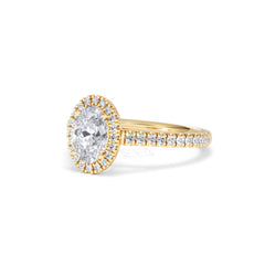 Georgina Lab Oval Diamond Halo Engagement Ring 18K Gold 1.55ct F/VS1
