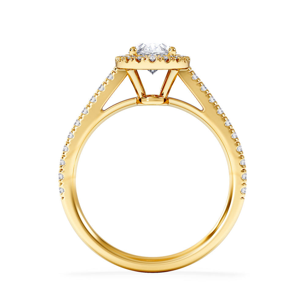 Georgina Lab Oval Diamond Halo Engagement Ring 18K Gold 1.55ct F/VS1
