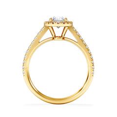 Georgina Lab Oval Diamond Halo Engagement Ring 18K Gold 1.55ct F/VS1