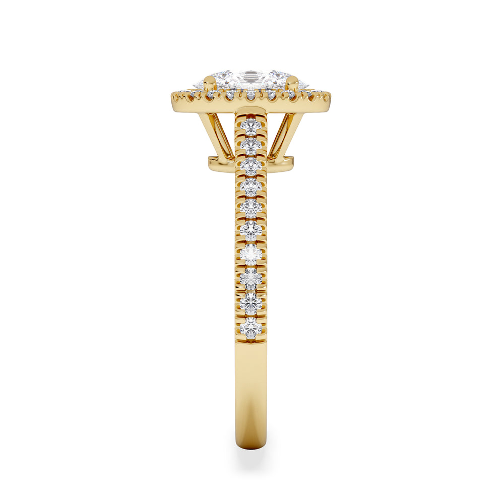 Georgina Lab Oval Diamond Halo Engagement Ring 18K Gold 1.55ct F/VS1