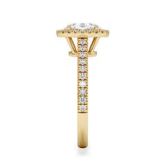 Georgina Lab Oval Diamond Halo Engagement Ring 18K Gold 1.55ct F/VS1