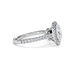 Georgina Lab Oval Diamond Halo Engagement Ring Platinum 2.05ct F/VS1