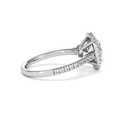 Georgina Lab Oval Diamond Halo Engagement Ring Platinum 2.05ct F/VS1