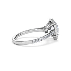 Georgina Lab Oval Diamond Halo Engagement Ring Platinum 2.05ct F/VS1