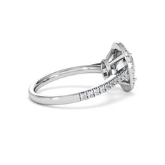 Georgina Lab Oval Diamond Halo Engagement Ring Platinum 2.05ct F/VS1