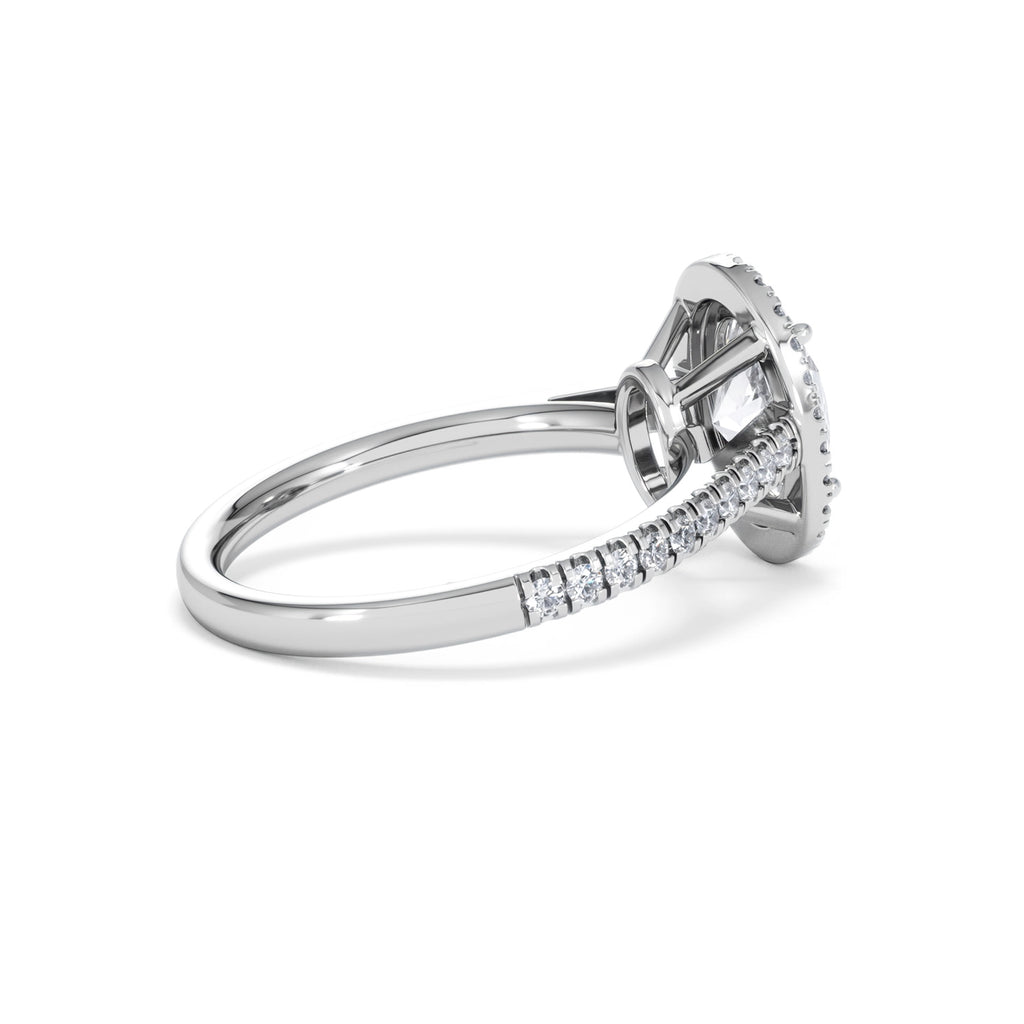 Georgina Lab Oval Diamond Halo Engagement Ring Platinum 2.05ct F/VS1