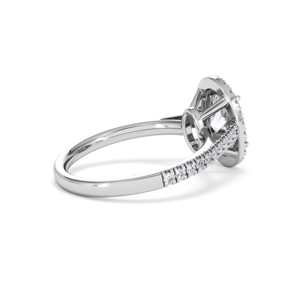 Georgina Lab Oval Diamond Halo Engagement Ring Platinum 2.05ct F/VS1