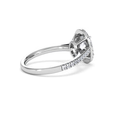 Georgina Lab Oval Diamond Halo Engagement Ring Platinum 2.05ct F/VS1