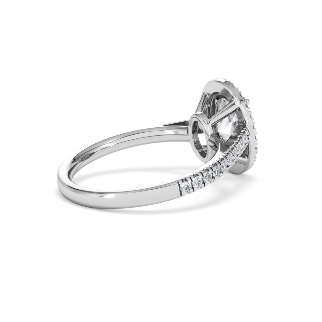 Georgina Lab Oval Diamond Halo Engagement Ring Platinum 2.05ct F/VS1
