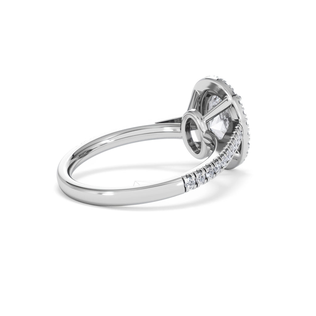Georgina Lab Oval Diamond Halo Engagement Ring Platinum 2.05ct F/VS1
