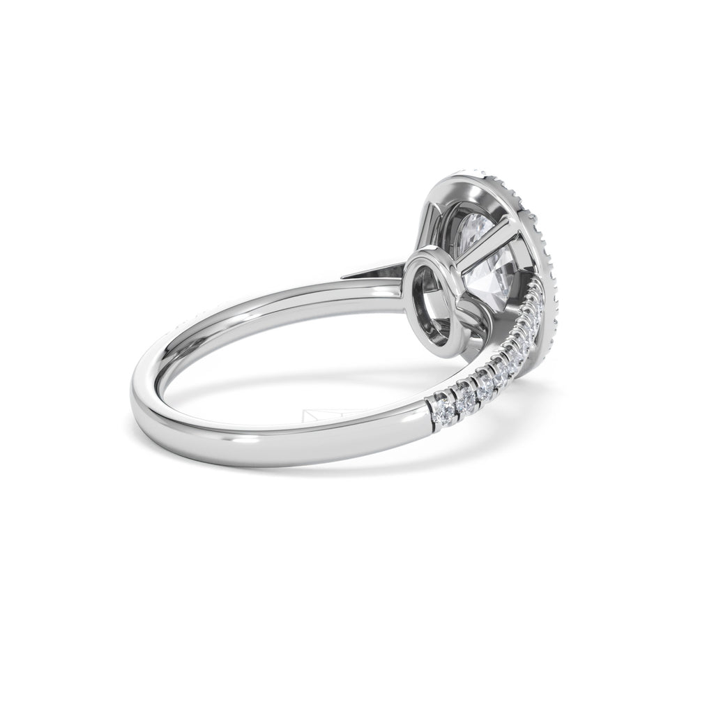 Georgina Lab Oval Diamond Halo Engagement Ring Platinum 2.05ct F/VS1