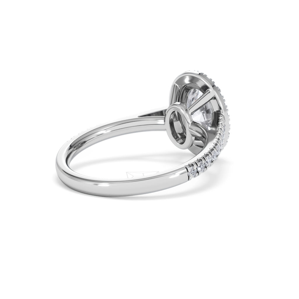 Georgina Lab Oval Diamond Halo Engagement Ring Platinum 2.05ct F/VS1
