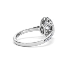 Georgina Lab Oval Diamond Halo Engagement Ring Platinum 2.05ct F/VS1