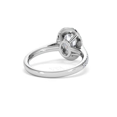 Georgina Lab Oval Diamond Halo Engagement Ring Platinum 2.05ct F/VS1