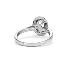Georgina Lab Oval Diamond Halo Engagement Ring Platinum 2.05ct F/VS1