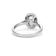Georgina Lab Oval Diamond Halo Engagement Ring 18K White Gold 2.05ct F/VS1