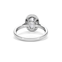 Georgina Lab Oval Diamond Halo Engagement Ring Platinum 2.05ct F/VS1