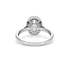 Georgina Lab Oval Diamond Halo Engagement Ring Platinum 2.05ct F/VS1