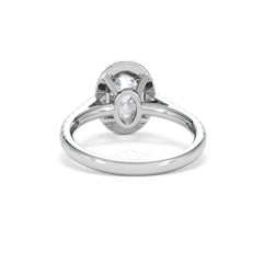 Georgina Lab Oval Diamond Halo Engagement Ring Platinum 2.05ct F/VS1