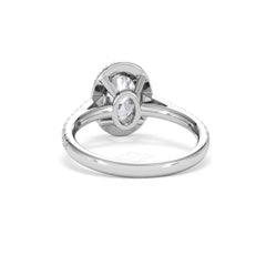 Georgina Lab Oval Diamond Halo Engagement Ring Platinum 2.05ct F/VS1