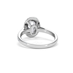 Georgina Lab Oval Diamond Halo Engagement Ring Platinum 2.05ct F/VS1