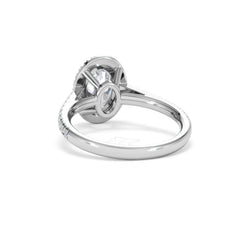 Georgina Lab Oval Diamond Halo Engagement Ring Platinum 2.05ct F/VS1