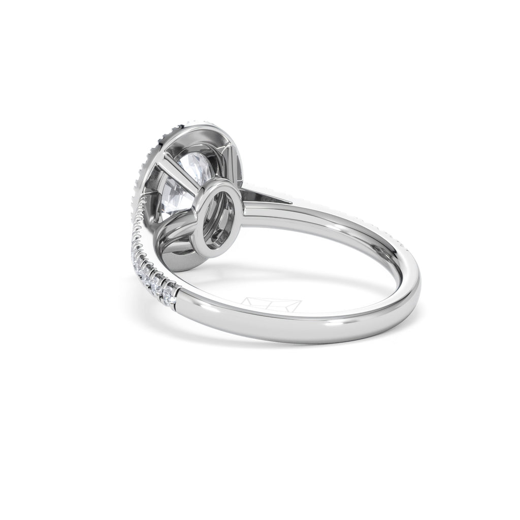 Georgina Lab Oval Diamond Halo Engagement Ring Platinum 2.05ct F/VS1