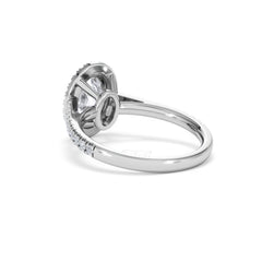 Georgina Lab Oval Diamond Halo Engagement Ring Platinum 2.05ct F/VS1