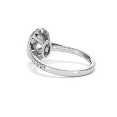 Georgina Lab Oval Diamond Halo Engagement Ring Platinum 2.05ct F/VS1